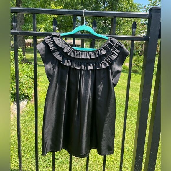 Susana Monaco Silk Ruffle Tunic Blouse - Picture 9 of 9